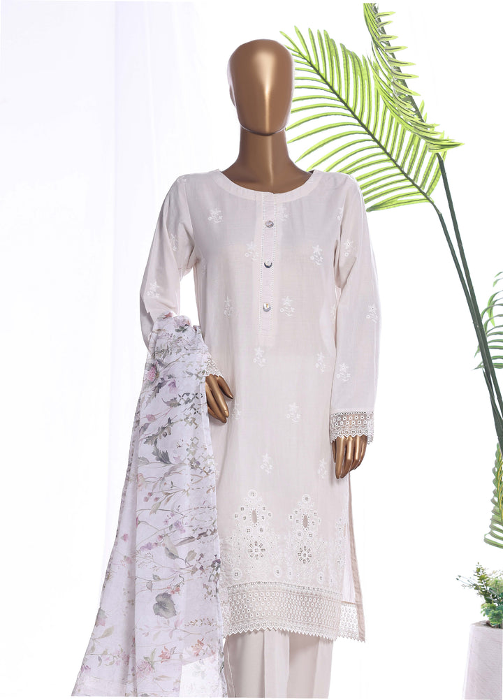 HZ Textiles Women RTW Chikankari Organza 3 Piece Suit HZ26POF CSE-3P-225 - Festive Collection