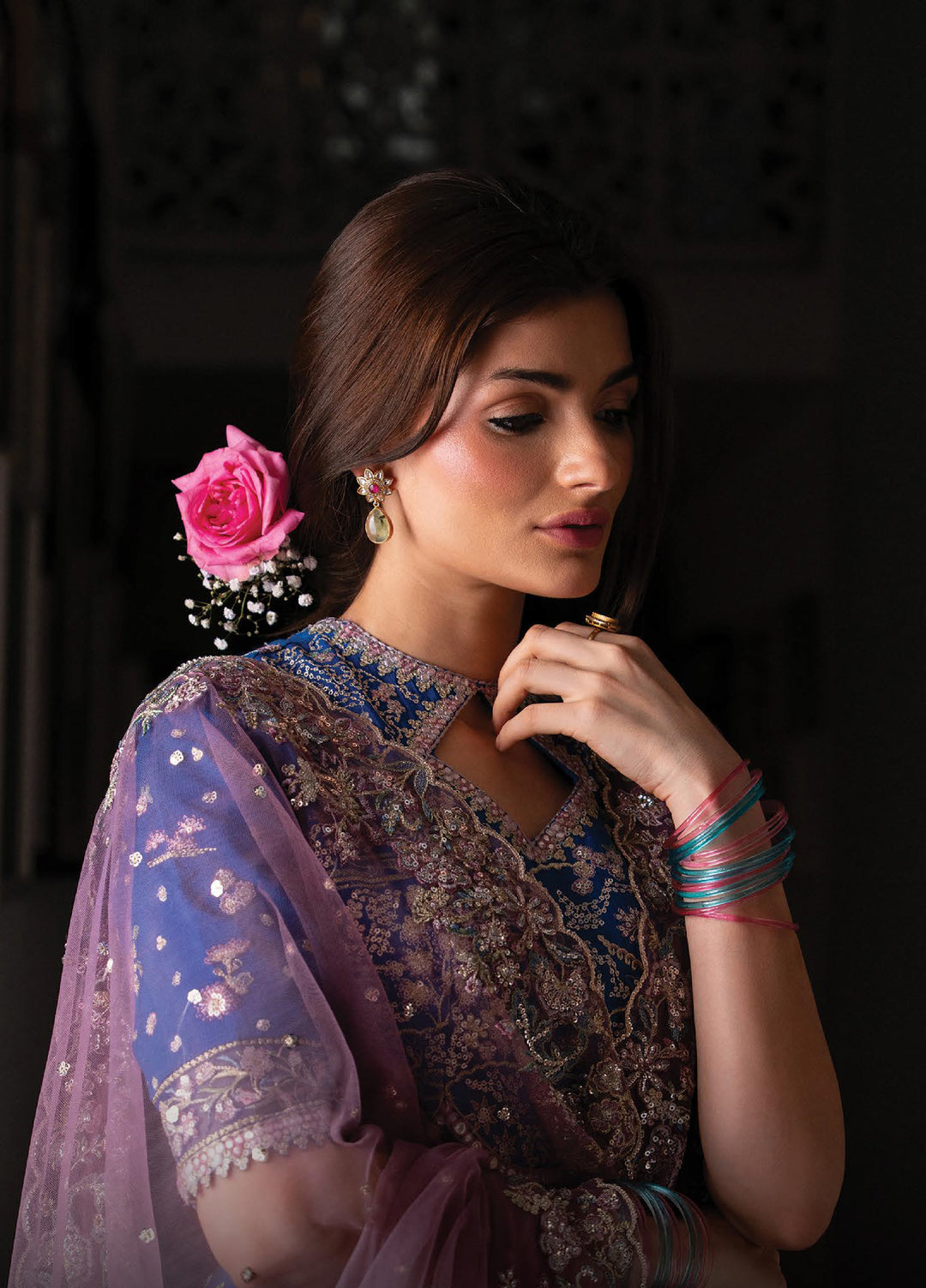 Pehli Nazar by Ayzel Unstitched Embroidered Raw Silk 2 Piece Suit AAF26UPN Sahal AYZ-0161 - Wedding Collection