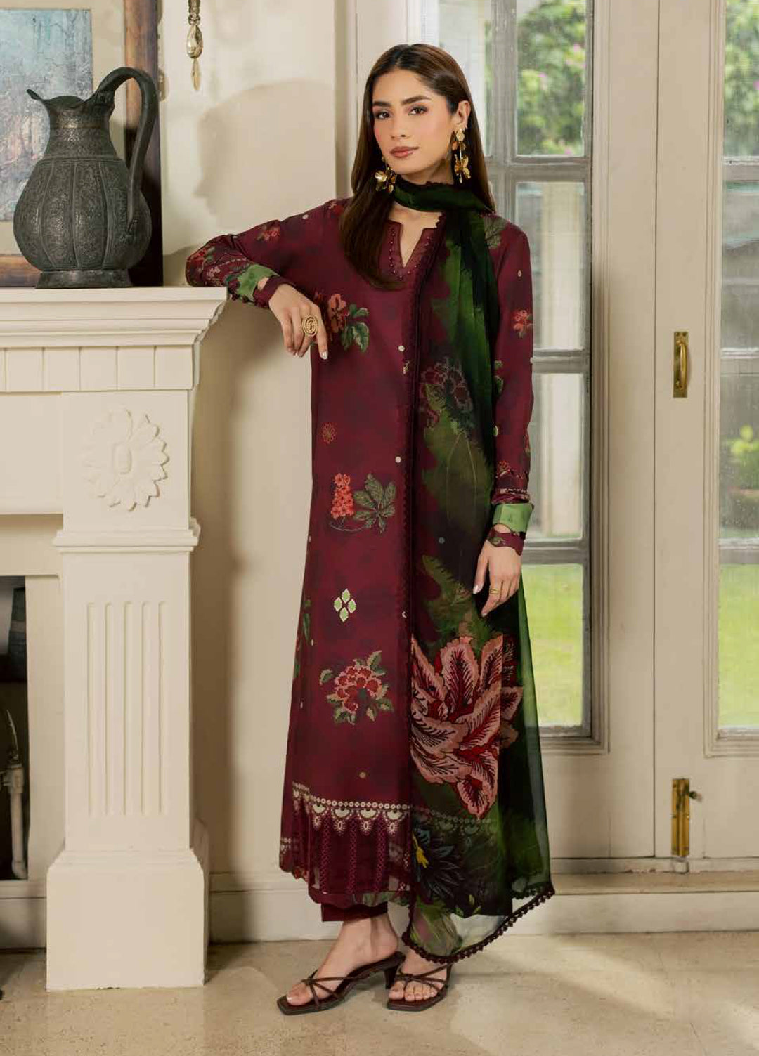 Signature Prints by Nureh Unstitched Printed Viscose Slub 3 Piece Suit NU26UVS SP-212 - Winter Collection