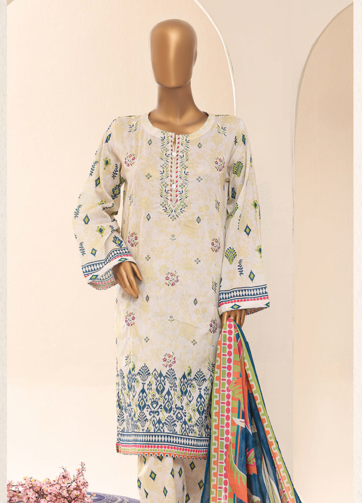 HZ Textiles RTW Printed Lawn 3 Piece Suit HZ26PPL LPE-3P-067 - Casual Collection