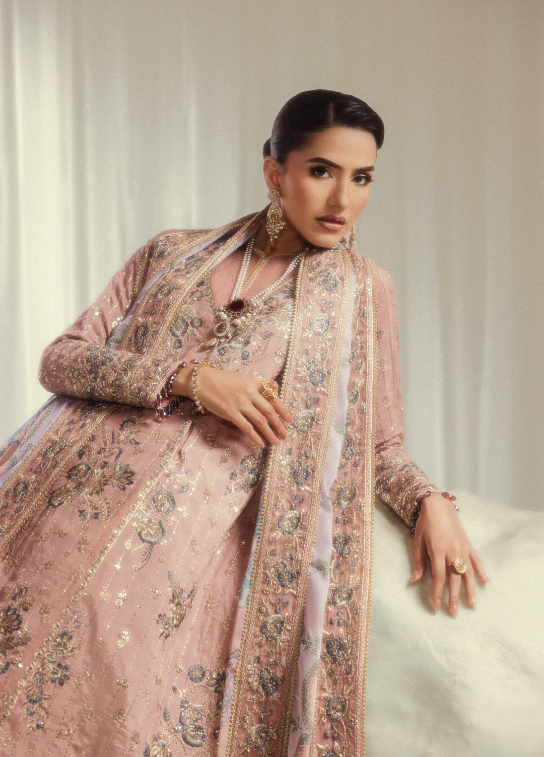 Aik Shaam by AIK Atelier Unstitched Embroidered Medium Silk 3 Piece Suit AIK26UAS C2603 - Wedding Collection