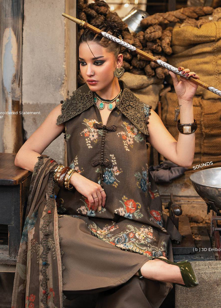 M Prints by Maria B Unstitched Embossed Cambric 3 Piece Suit MB26UPC 3B - Casual Collection