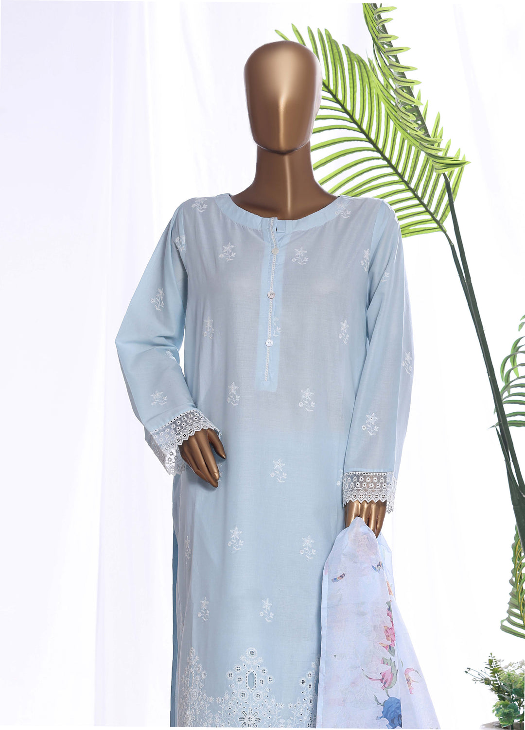 HZ Textiles Women RTW Chikankari Organza 3 Piece Suit HZ26POF CSE-3P-224 - Festive Collection