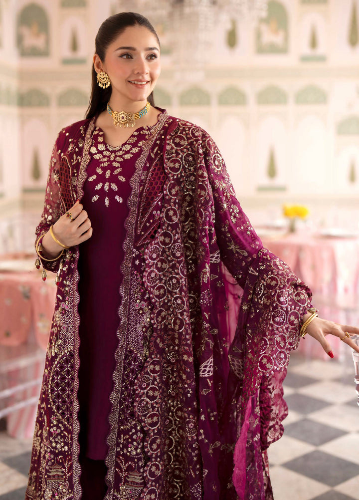 Jhoomro by Nureh Unstitched Embroidered Chiffon 3 Piece Suit NU26UJW NL-97 - Wedding Collection
