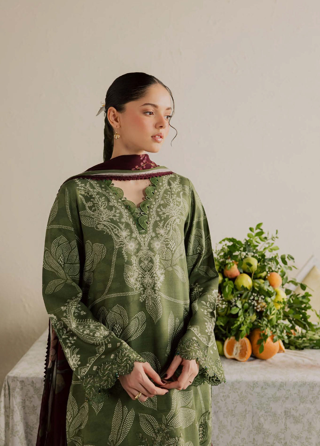 Gardenia by Nureh Unstitched Embroidered Viscose Slub 3 Piece Suit NU26UGV NSG-229 - Casual Collection
