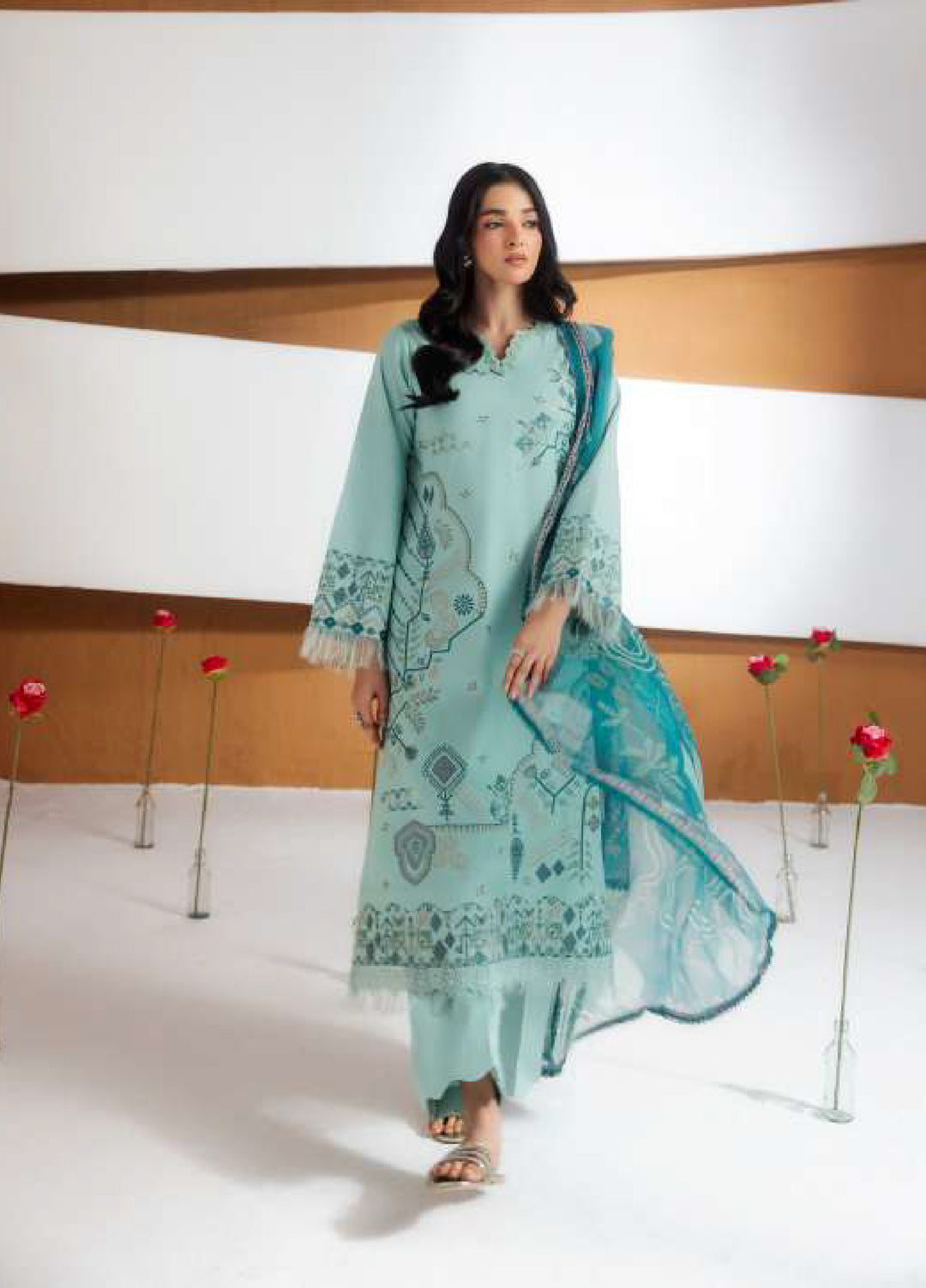 Intermix Zync by Florent Unstitched Embroidered Viscose 3 Piece Suit FL26UIZ FZ-4A - Casual Collection