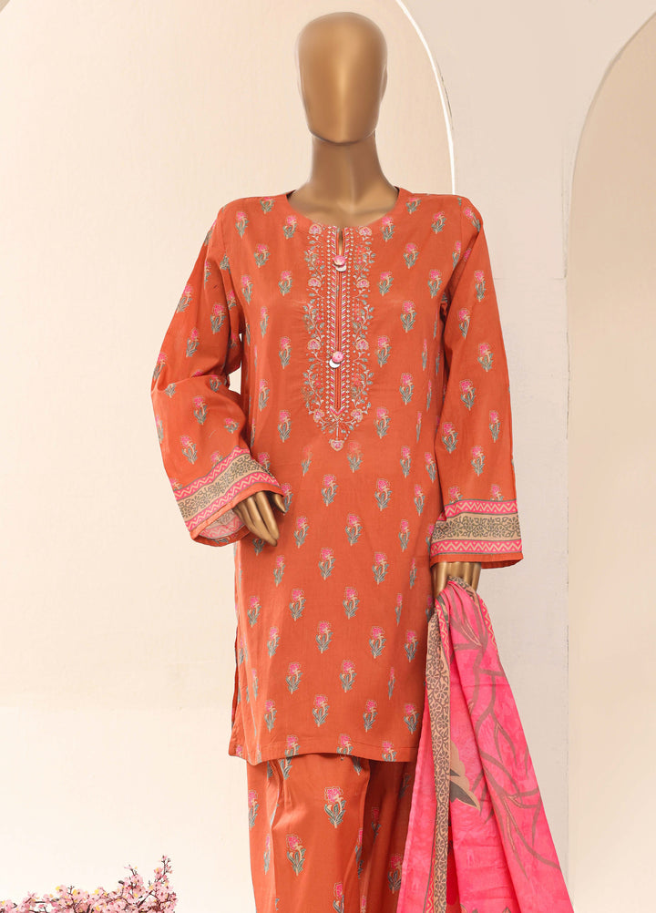 HZ Textiles RTW Printed Lawn 3 Piece Suit HZ26PPL LPE-3P-069 - Casual Collection