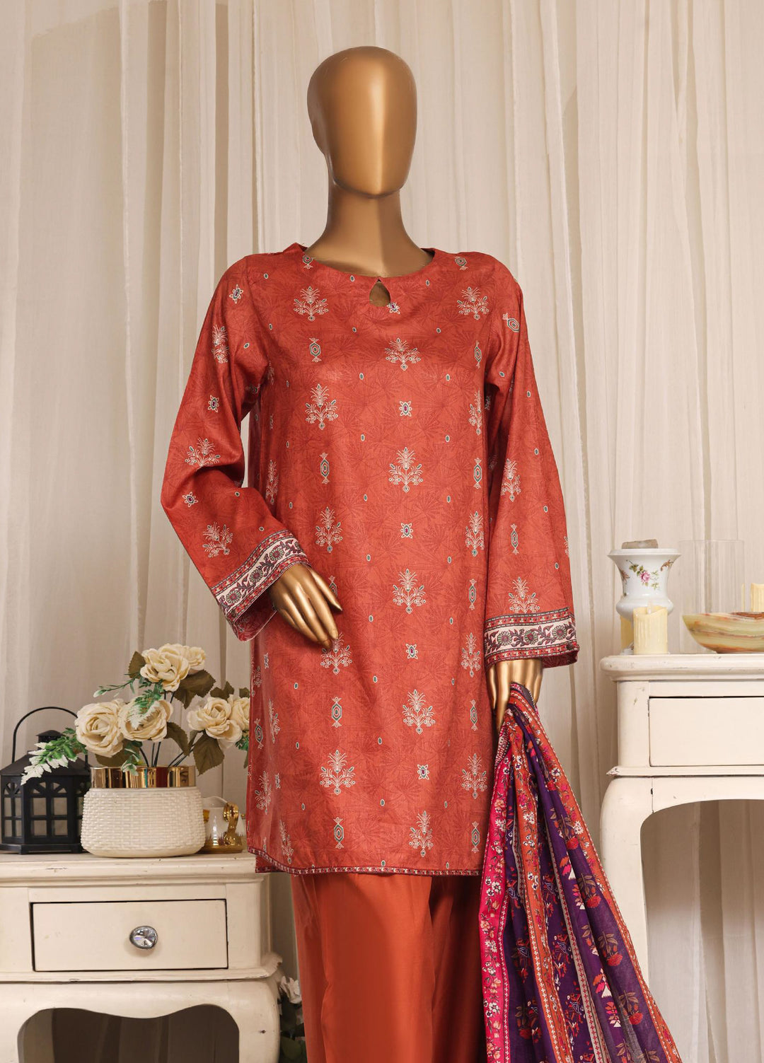 HZ Textiles RTW Printed Lawn 3 Piece Suit HZ26PPL LPT-3P-2609 - Casual Collection