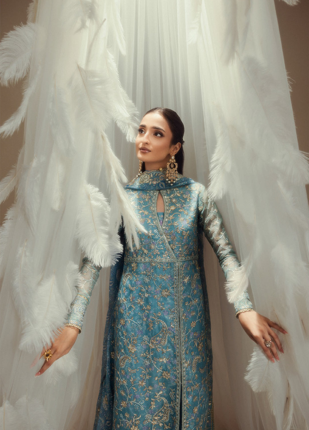 Aik Shaam by AIK Atelier Unstitched Embroidered Organza 3 Piece Suit AIK26UAS C2604 - Wedding Collection