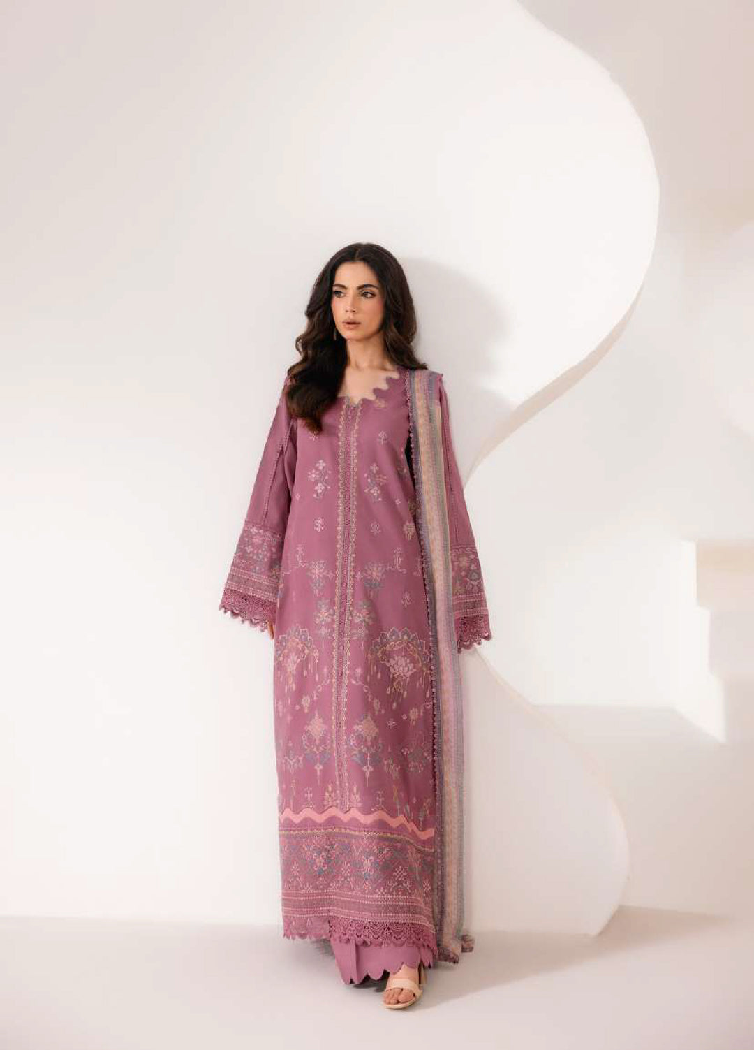 Intermix Zync by Florent Unstitched Embroidered Viscose 3 Piece Suit FL26UIZ FZ-3B - Casual Collection
