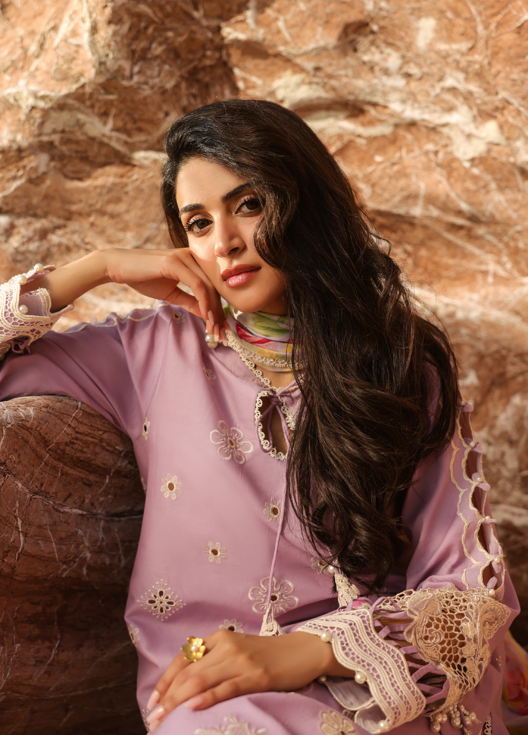 Summer Dream by Manara Unstitched Embroidered Lawn 3 Piece Suit MN26USDL Lavender Dream-09 - Casual Collection