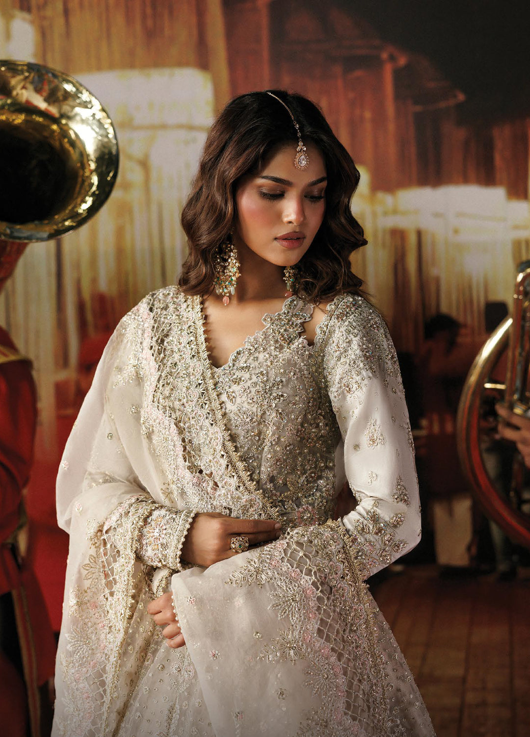 Shehnai by Afrozeh Unstitched Hand work Organza 3 Piece Suit AF26USW Mannat AFR-0156 - Wedding Collection