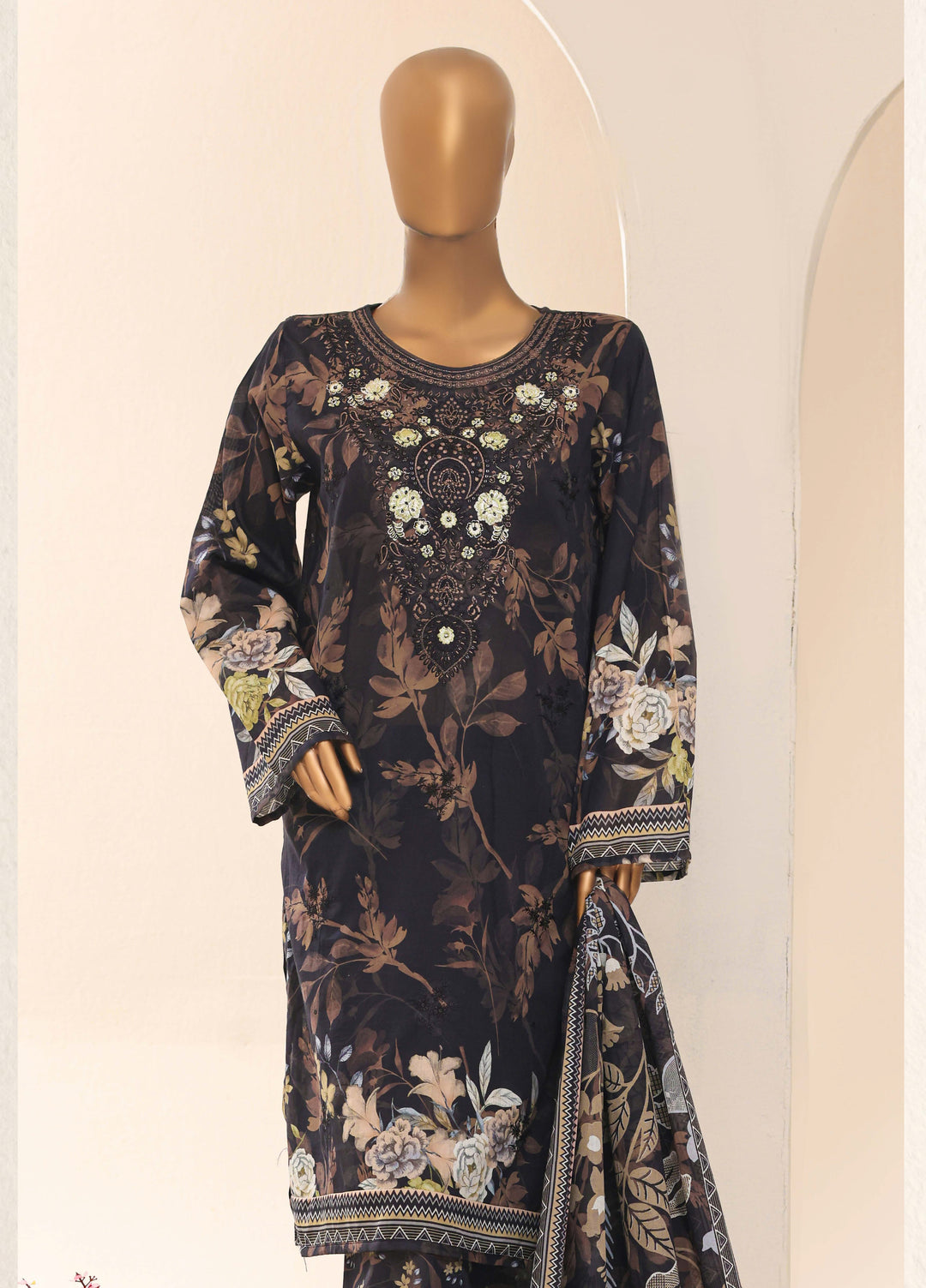 HZ Textiles RTW Embroidered Lawn 3 Piece Suit HZ26PPL LPE-3P-061 - Casual Collection