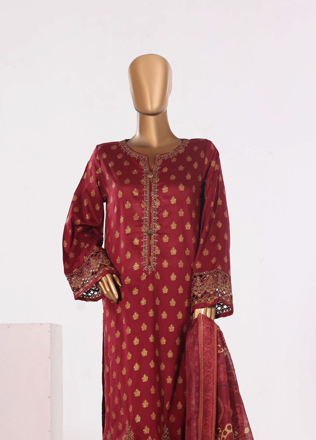 Block and Bloom by HZ Textiles RTW Embroidered Cotton 3 Piece Suit HZ26PCB SBE-004-3P - Casual Collection