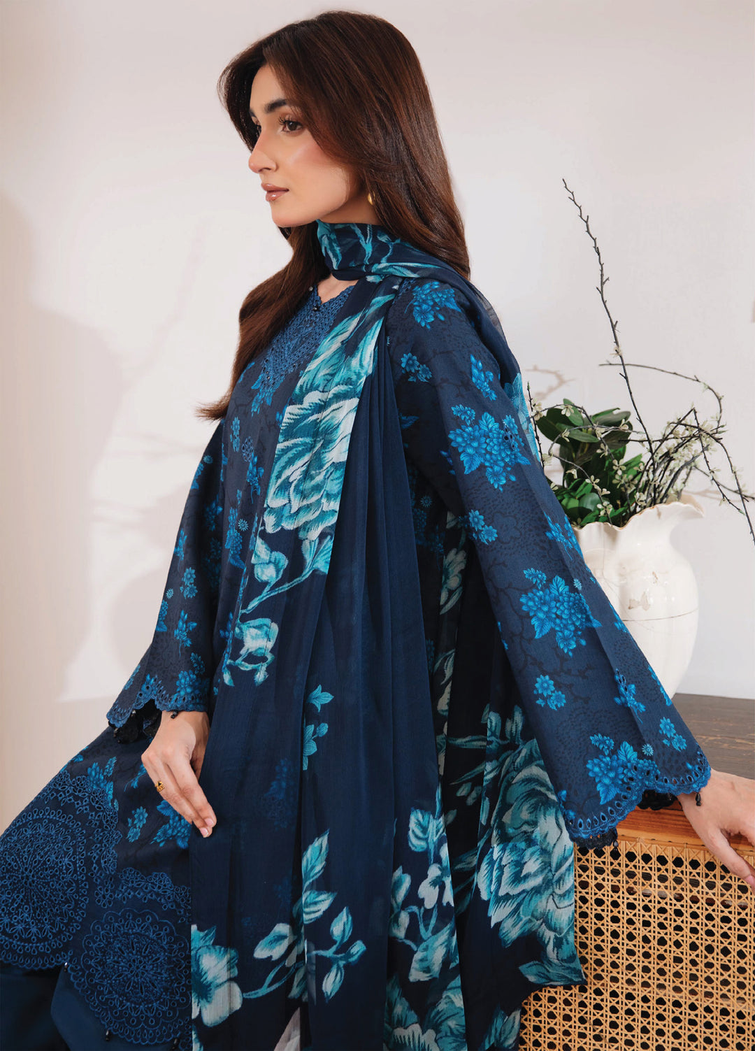 Summer Breeze by Humdum Unstitched Embroidered Lawn 3 Piece Suit HD26ULSB D-02 - Casual Collection