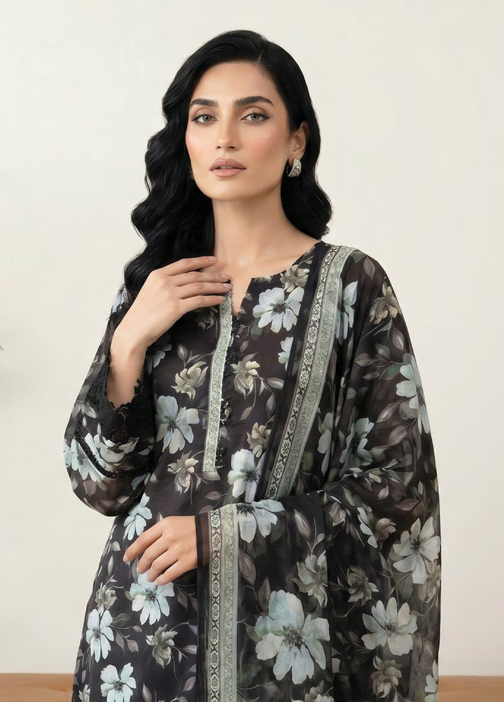 Monochrome by Lakhany Unstitched Printed Lawn 3 Piece Suit LSM26ULM Lakhany LG-SG-0132 - Casual Collection
