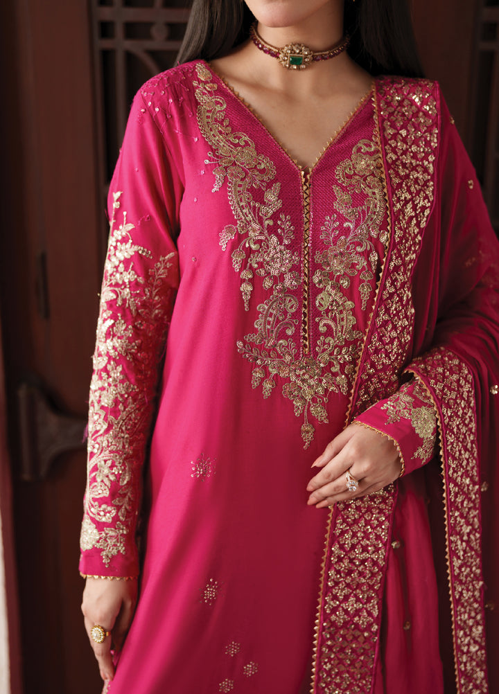 Shagun by Neeshay Unstitched Embroidered Raw Silk 3 Piece Suit NSH26US Parisa - Festive Collection