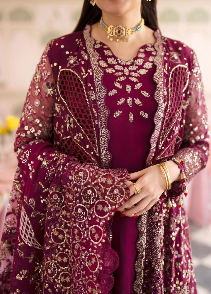 Jhoomro by Nureh Unstitched Embroidered Chiffon 3 Piece Suit NU26UJW NL-97 - Wedding Collection