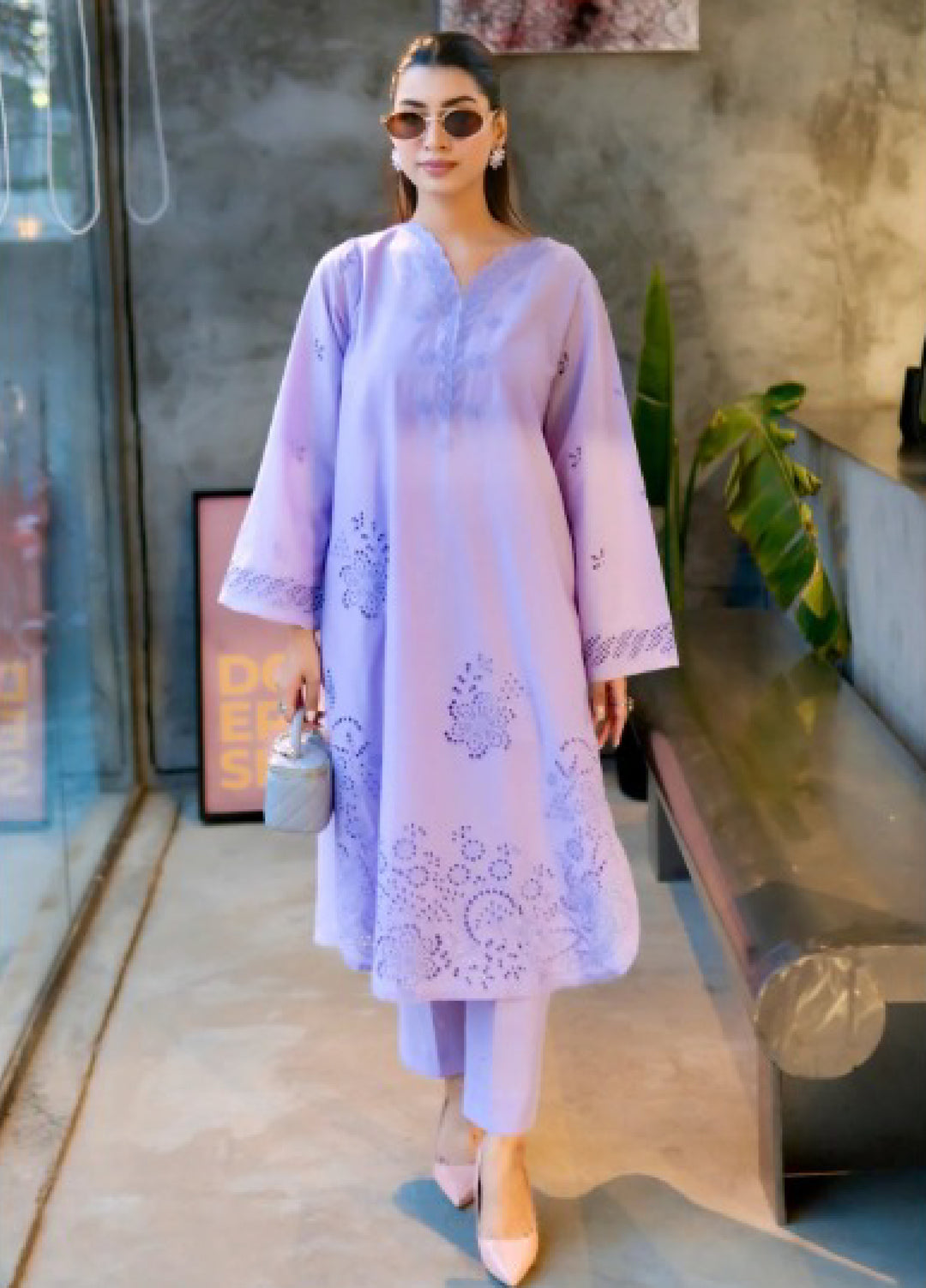 Rashid Textiles Women RTW Embroidered Lawn 2 Piece Suit D-04 Purple - Casual Collection