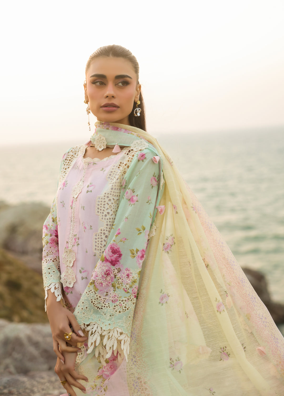 Summer Dream by Manara Unstitched Embroidered Lawn 3 Piece Suit MN26USDL Coral Mist-02 - Casual Collection