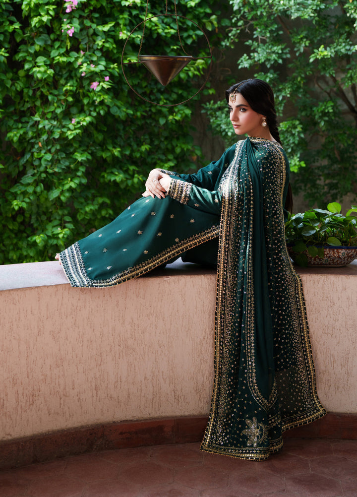 Shagun by Neeshay Unstitched Embroidered Raw Silk 3 Piece Suit NSH26US Gohar - Festive Collection