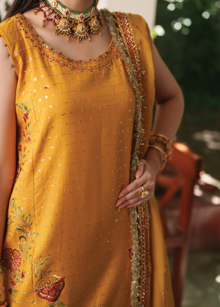 Shagun by Neeshay Unstitched Embroidered Raw Silk 3 Piece Suit NSH26US Zarina - Festive Collection
