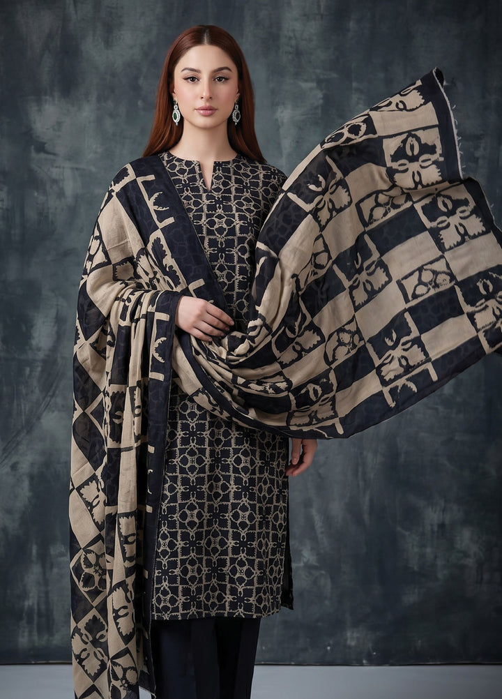 Black N White by Regalia Textiles Unstitched Printed Lawn 3 Piece Suit RG26UBNW D-06 - Casual Collection