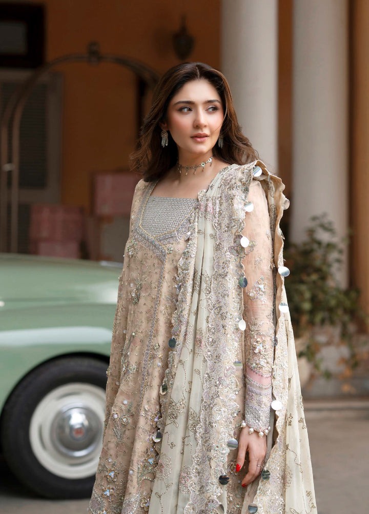Jhoomro by Nureh Unstitched Embroidered Chiffon 3 Piece Suit NU26UJW NL-96 - Wedding Collection