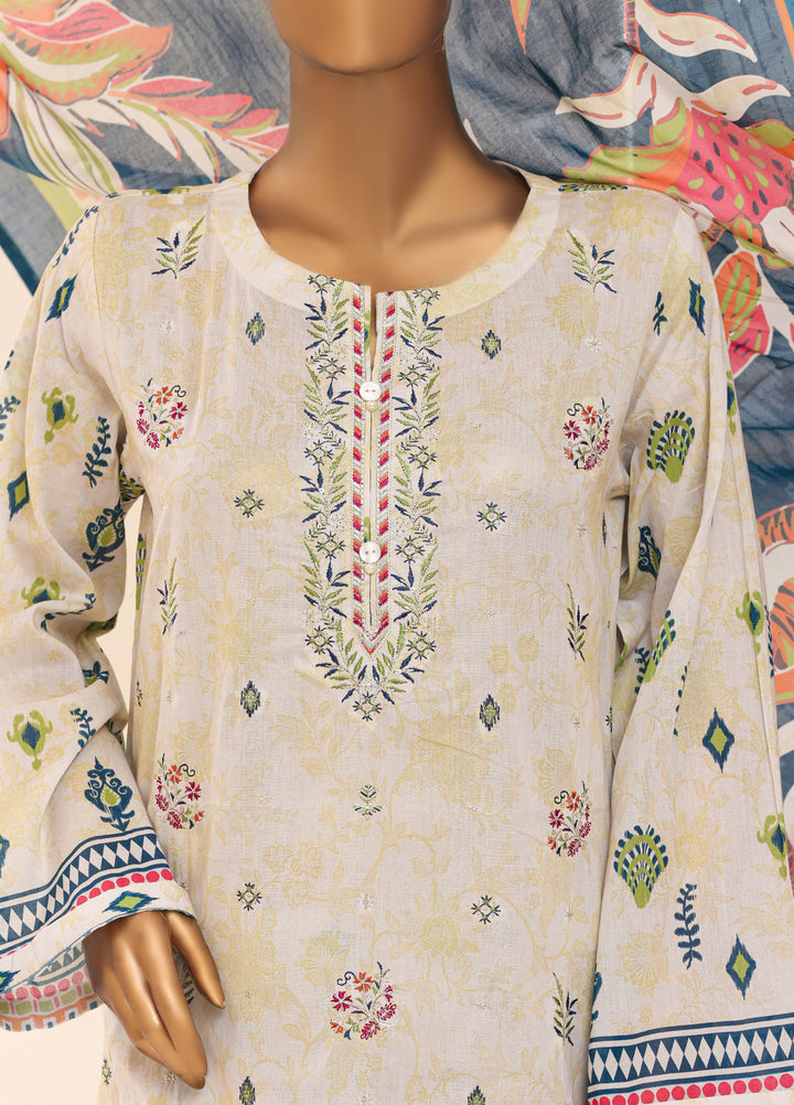 HZ Textiles RTW Printed Lawn 3 Piece Suit HZ26PPL LPE-3P-067 - Casual Collection