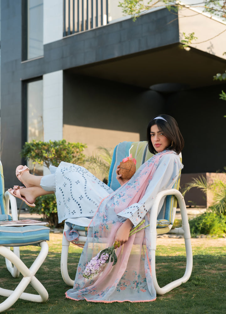 Ekiya by Rashid Textiles Unstitched Embroidered Lawn 3 Piece Suit RT26ULE 3765 - Casual Collection
