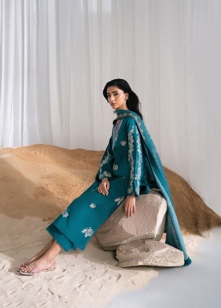 Nysa by Seran Unstitched Embroidered Cambric 3 Piece Suit SN26UNC Ryle D-12 - Casual Collection