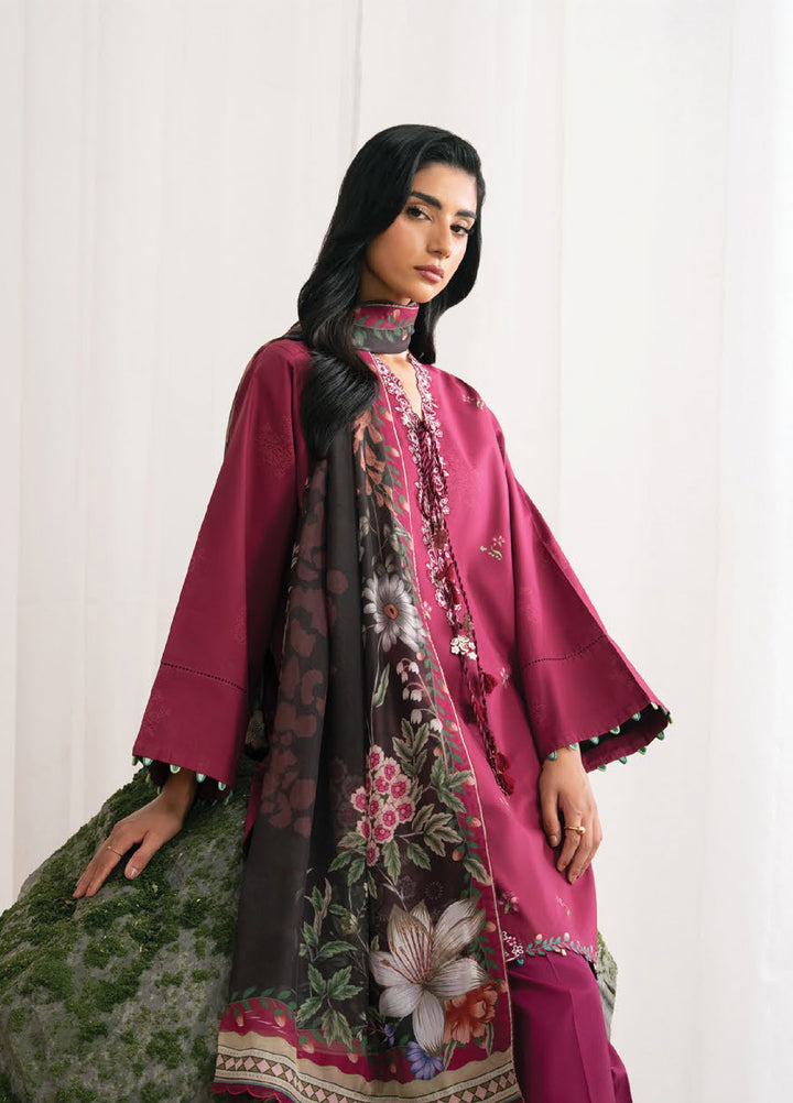 Nysa by Seran Unstitched Printed Cambric 3 Piece Suit SN26UNC Ruelle D-04 - Casual Collection