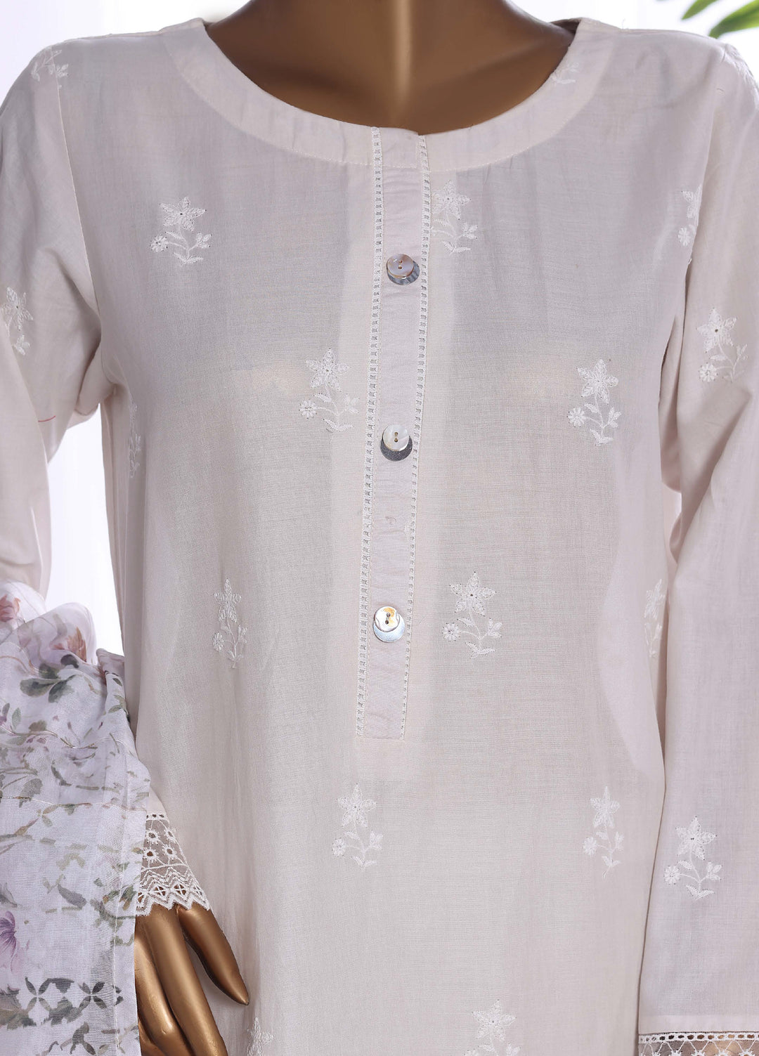 HZ Textiles Women RTW Chikankari Organza 3 Piece Suit HZ26POF CSE-3P-225 - Festive Collection