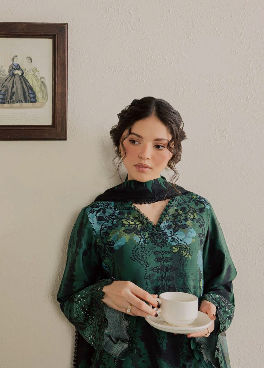 Gardenia by Nureh Unstitched Embroidered Viscose Slub 3 Piece Suit NU26UGV NSG-227 - Casual Collection