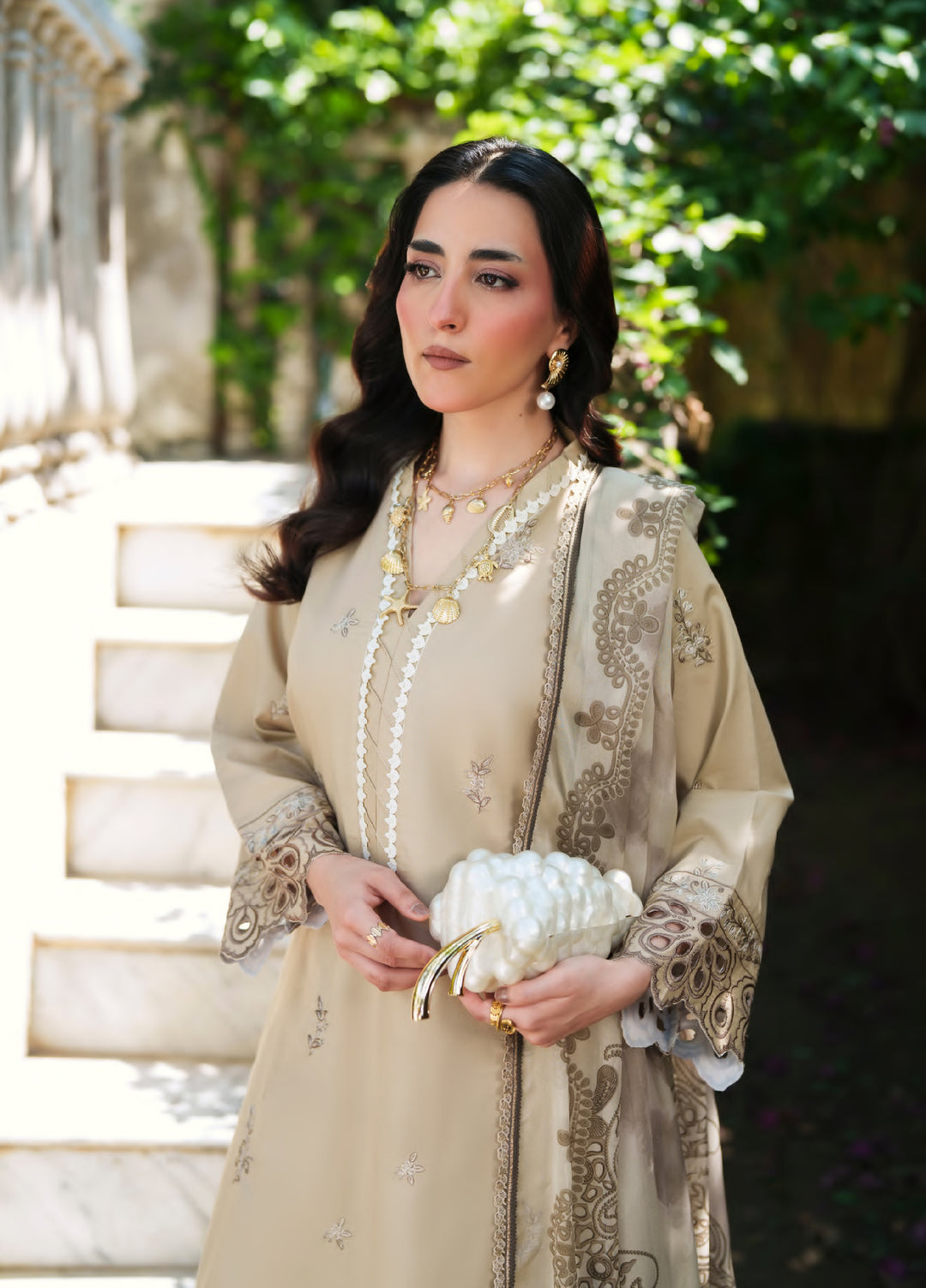 Golden Enara by Rashid Textiles Unstitched Embroidered Lawn 3 Piece Suit RT26ULG 3710 - Casual Collection