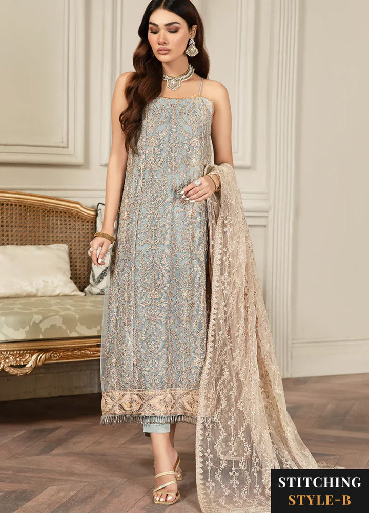 Zarif Women Unstitched Embroidered Net 3 Piece Suit ZR26UFC ICEBERG - Festive Collection