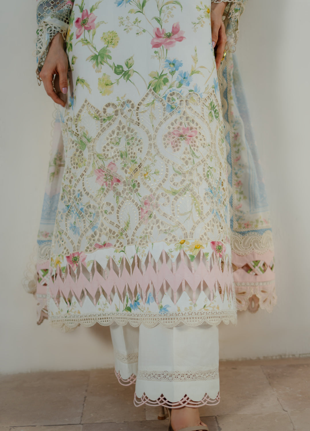 Summer Dream by Manara Unstitched Embroidered Lawn 3 Piece Suit MN26USDL White Gaura -07 - Casual Collection