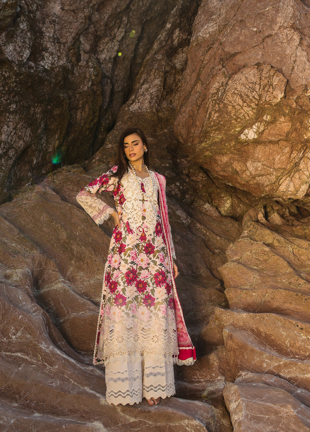 Summer Dream by Manara Unstitched Embroidered Lawn 3 Piece Suit MN26USDL Wind Flower-05 - Casual Collection