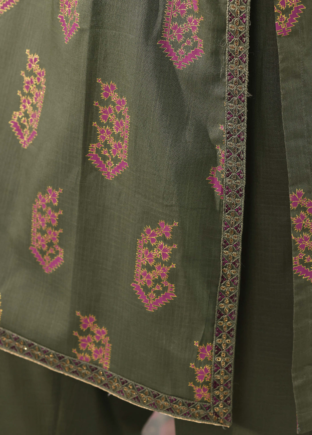 Block and Bloom by HZ Textiles RTW Embroidered Cotton 3 Piece Suit HZ26PCB SBE-003-3P - Casual Collection