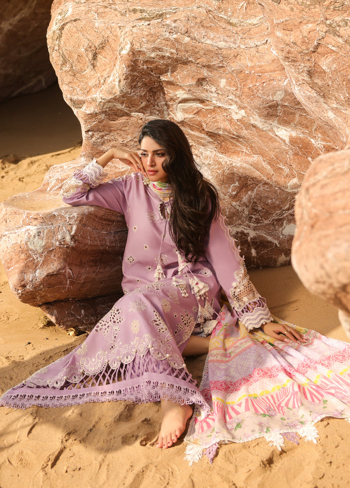 Summer Dream by Manara Unstitched Embroidered Lawn 3 Piece Suit MN26USDL Lavender Dream-09 - Casual Collection