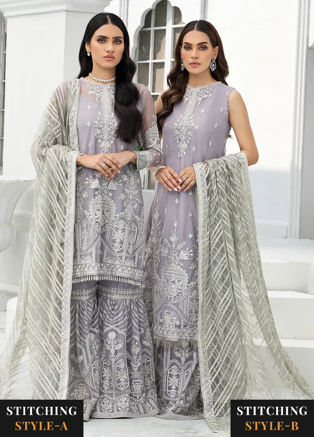 Zarif Women Unstitched Embroidered Net 3 Piece Suit ZR26UFC MERYL - Festive Collection