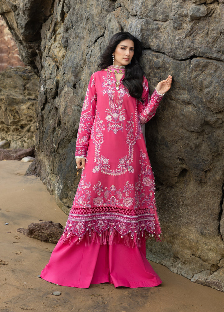 Siraa by Sadaf Fawad Khan Unstitched Embroidered Luxury Lawn 3 Piece Suit SDF26USL Gulrukh - Festive Collection