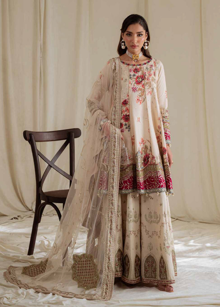 Omara By Nureh Unstitched Embroidered Raw Silk 3 Piece Suit NU26OUF NEL- 93 - Festive Collection