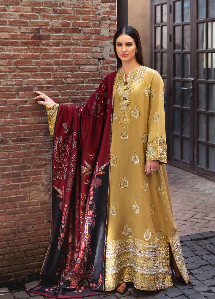 Mushq Broadway Under the Tuscan Sun Embroidered Herringbone Suits Unstitched 3 Piece MQ25BT D-10 Sunlit Siena - Winter Collection
