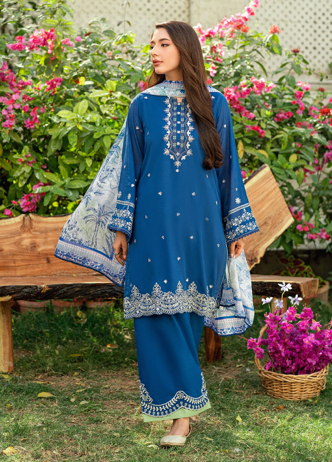 Lamhay by Dhanak Pret Swiss Voile 3 Piece DHN26PSV DC-2580 - Summer Collection