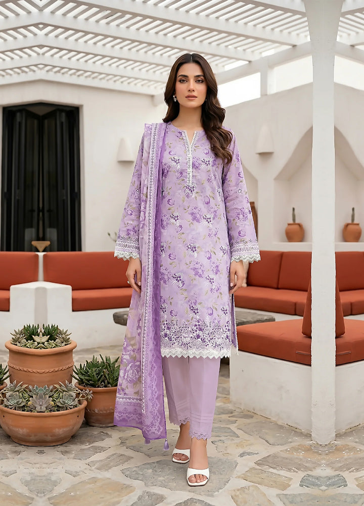 Komal by Lakhany Unstitched Embroidered Lawn 3 Piece Suit LSM26ULK LG-SG-0120 - Summer Collection