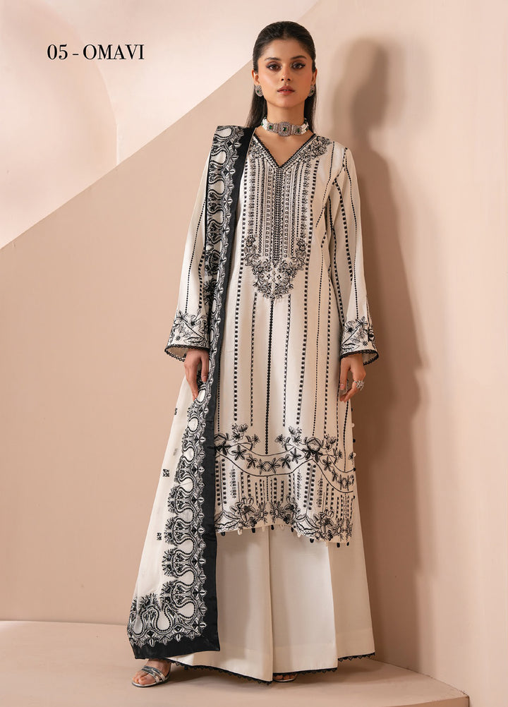 Zaeva by Xenia Formals Unstitched Embroidered Chiffon 3 Piece Suit XE26UZF 05-OMAVI - Festive Collection
