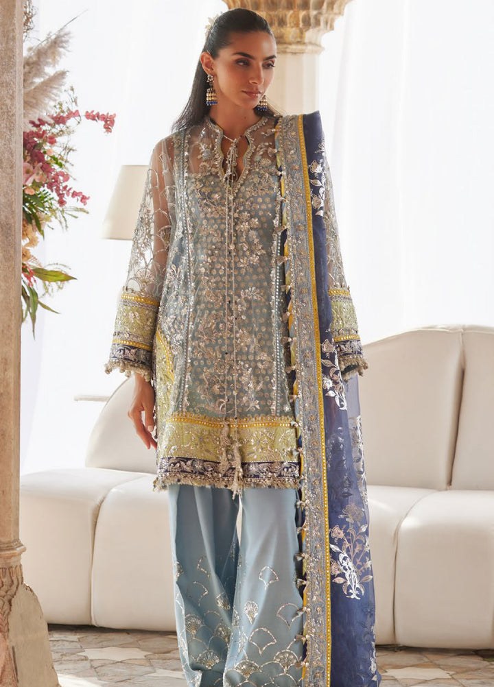 Zaha by Khadija Shah Gossamer Unstitched Embroidered Suits 3 Piece ZL25GF ZC25-04 - Festive Collection