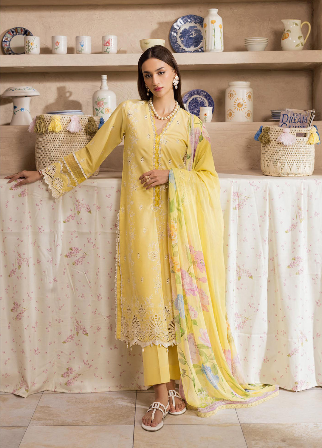 Nissa by Rajbari Unstitched Chikankari Embroidered Lawn 3 Piece Suit RB26UNCL D-3 - Summer Collection