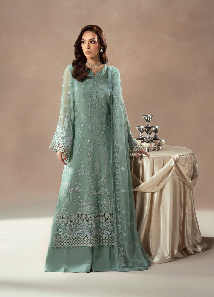 Afsanah by Lavish Premium Unstitched Chiffon Embroidered Suits 3 Piece LV25AC MINT WHISPER-04 - Festive Collection